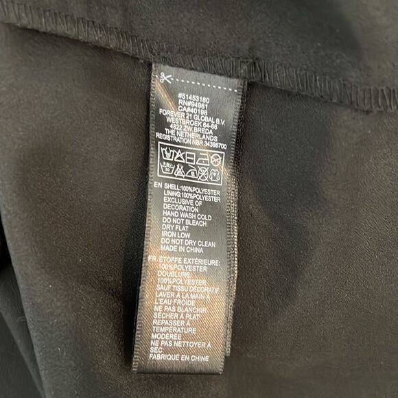 Love 21 Size Small Dress Black Embroidery Lined Brown Belt Maxi Ruffled Bottom - Picture 14 of 15